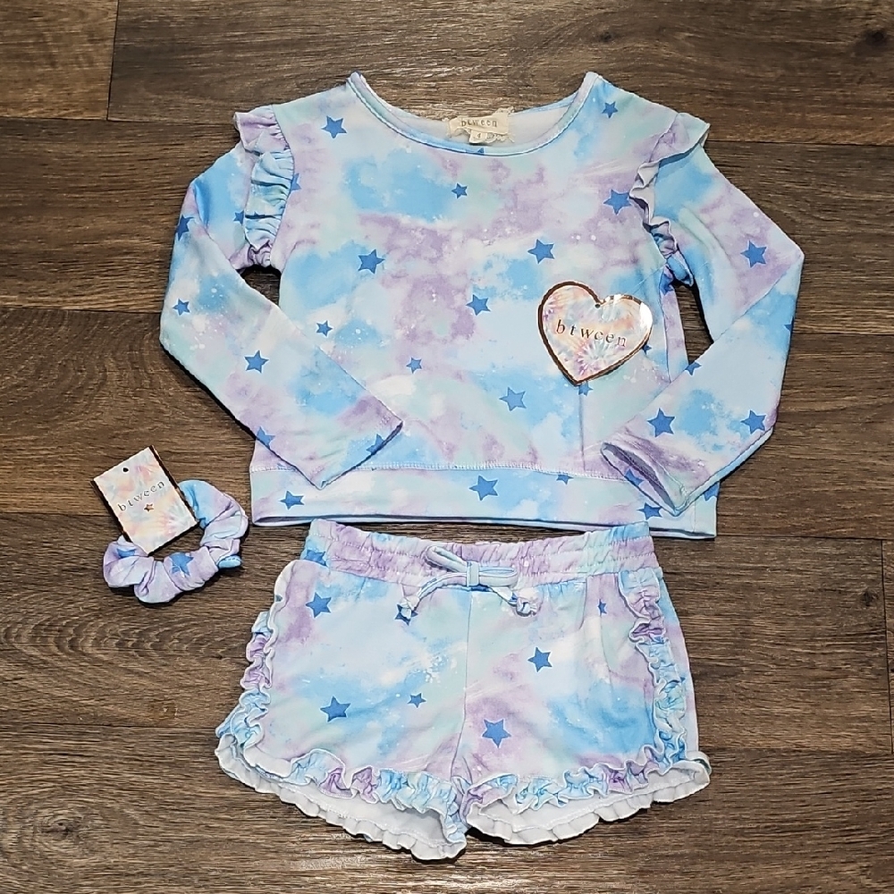 btween Size 4 Girls Matching Outfit With Hair Tie